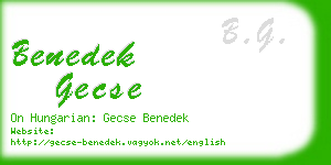 benedek gecse business card